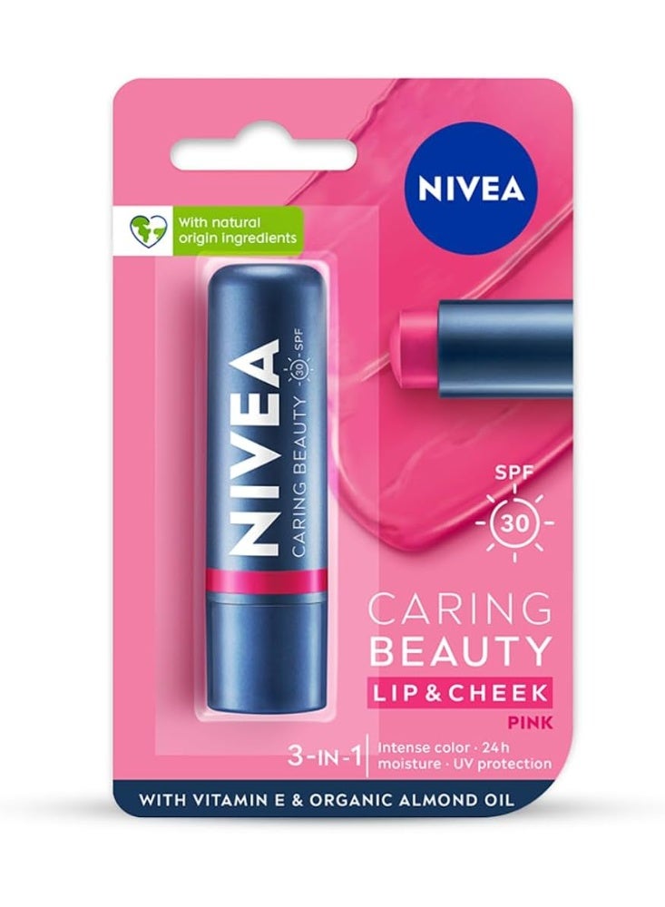 نيفيا بلسم الشفاه المرطب والملون من نيفيا برائحة الورد 4.8 جرام | ملون للشفاه والخدود مع عامل حماية من الشمس SPF 30 (عبوة من قطعتين) - Image 4